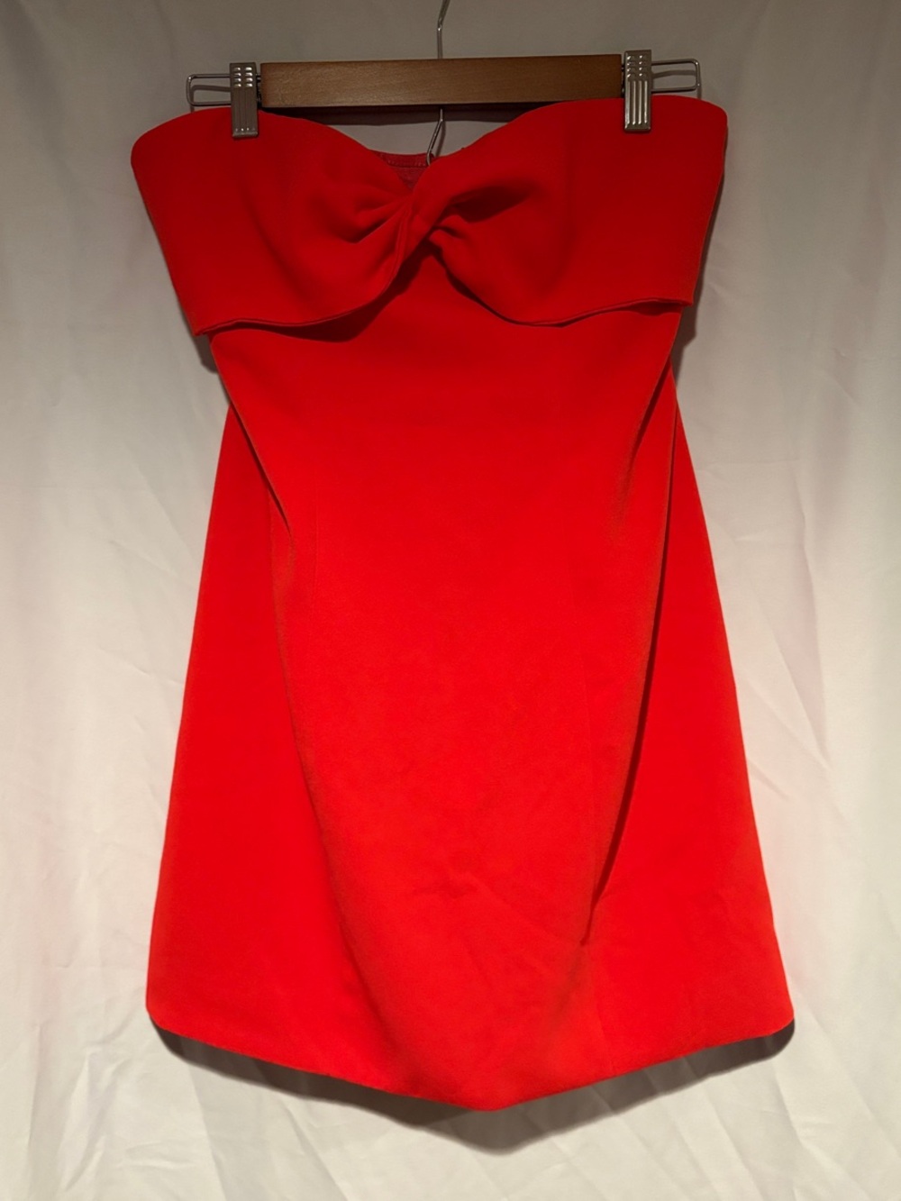NBD Strapless Red Sweetheart Twist Neckline Mini Dress